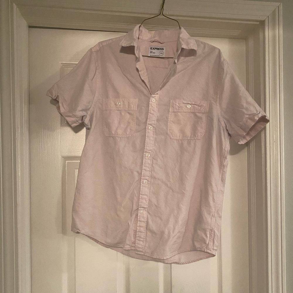 Men’s Express Short Sleeve Button Down Shirt Size Medium